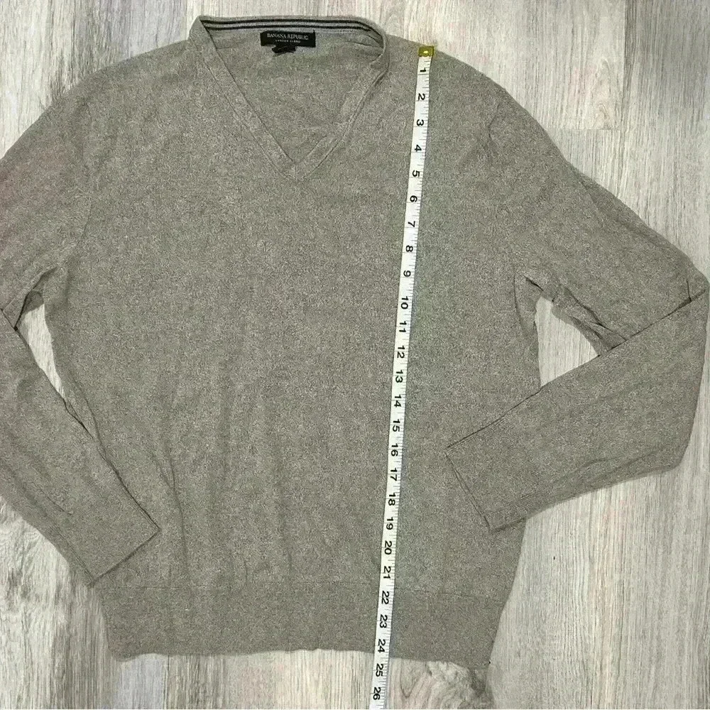 Banana Republic Luxury Blend V-Neck Sweater Silk Cashmere Cotton Size L